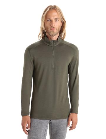 Base Layers Icebreaker Merino 260 Tech Long Sleeve Half Zip Thermal Top Homme Vert Olive | FR 1384PJJQ